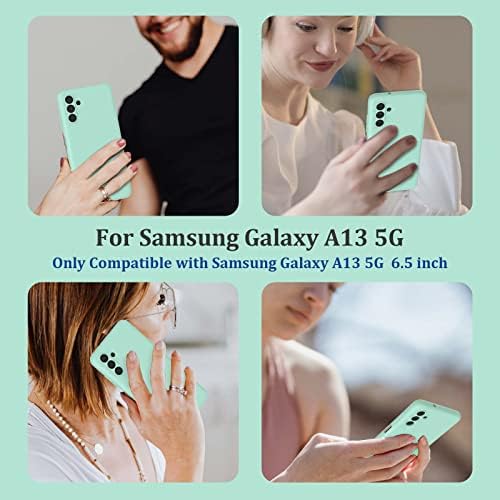 Калъф HEEGase за телефон Samsung Galaxy A13 5G с 3 пакет протектори, изработени от закалено Стъкло, мек Течен Силиконов TPU