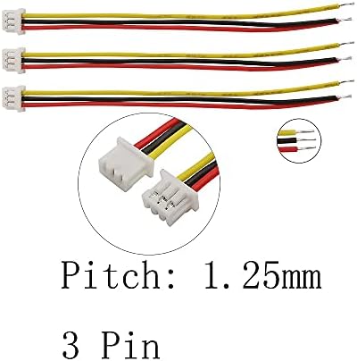 Електрическа схема на JST 1.25 мм с един конектор Електронен тел Дължина на кабел конектор 10 см 20 см (Цвят: 10 см опаковка: