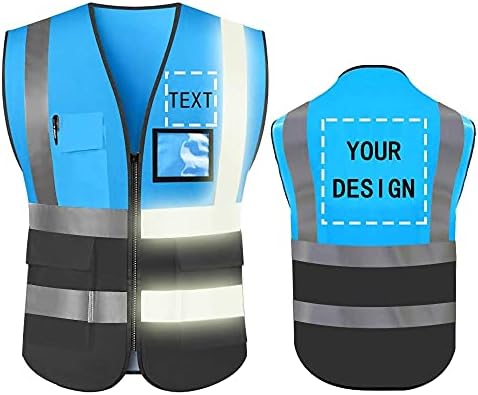 Предпазна жилетка с висока светоотражающей видимост YOWESHOP Защитно работно облекло със светлоотразителни
