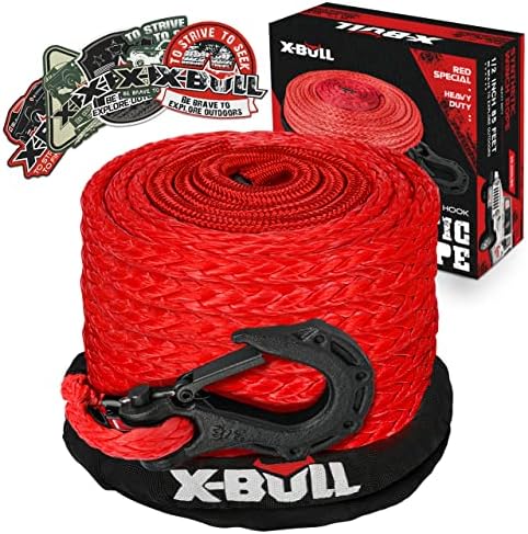 Синтетично Въже на лебедка X-BULL - Комплект въжета - 1/2 X 85 фута 32000 лири Въжето на лебедката със Защитни
