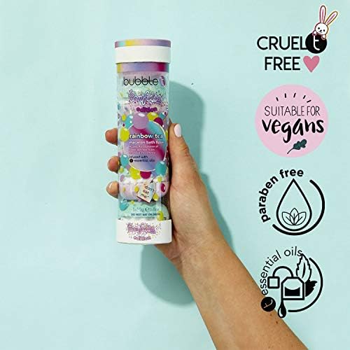 Bubble T Cosmetics Confetea Rainbow Tea Мини-бомбочки с Паста за вани, пълни с плодове екстракти за почистване и подхранване