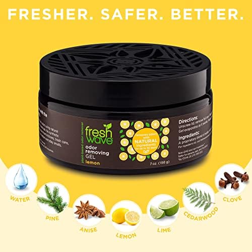 Гел за премахване на миризмата на лимон Fresh Wave, 7 унции. | Опаковка от 3 | По-безопасни мивки мирис за