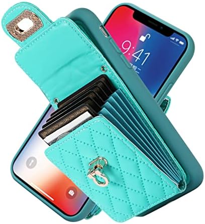 Чанта-портфейл XYX за iPhone Xs 5,8 инча, лента за през рамо, Органайзер-Акордеон от Изкуствена кожа, Държач