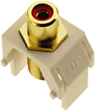Жак Legrand - OnQ червен цвят RCA-F, Стандартен преден RCA жак е Подходящ за всички стенни панели Keystone, Задни коаксиален конектор F-тип за аудио и видео, Кафяв, WP3462BR