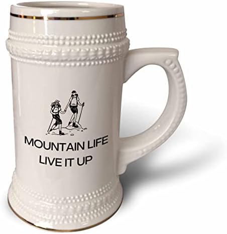 3подросток изображения туристи с текст mountain life, live it up - чаша за стейна на 22 унция (stn-364418-1)