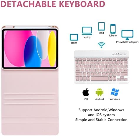 Калъф-клавиатура CC Store за iPad на 10-то поколение 2022, калъф за smart клавиатура на iPad на 10-то поколение