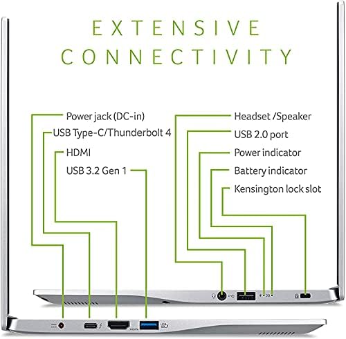 Тънък и лек Бизнес лаптоп Acer 2022 Swift 3 с 14-инчов дисплей FHD IPS, Intel Core Evo i7-1165G7 честота до 4.7 Ghz, 8