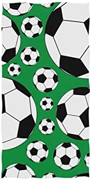 ALAZA Кърпа за Фитнес от Микрофибър Футболно Зелено, Бързосъхнеща Спортна Гъба за лице От Пот за Фитнес 15 x 30 см