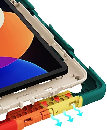 Калъф за таблет PC, Детски калъф за Xiaomi Mi Pad 5 Pro, 12,4 инча, с възможност за завъртане на 360 °, калъф-поставка, три в едно, Удароустойчив корпус, защита от падане, чанта за tab
