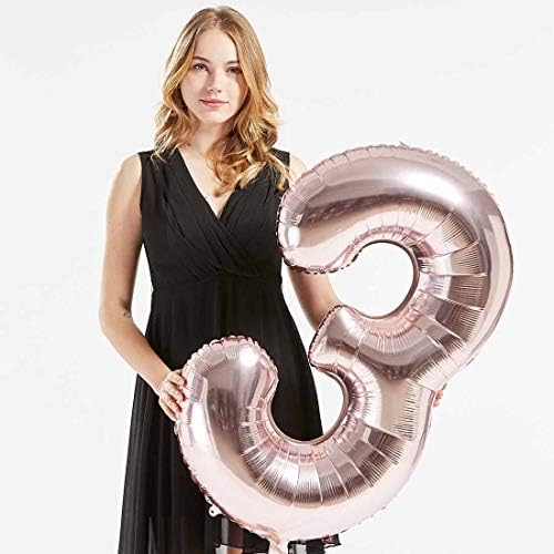 40-инчов Фолио от Розово Злато, 33 Хелий Гигантски Въздушен балон с Цифрови Номера, Украса на 33-ия Ден от Раждането,