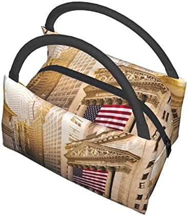 Чанта за обяд с принтом Evealyn, САЩ, Преносима богат на функции Термоизоляционная чанта, подходяща за пикници, пътувания в офис