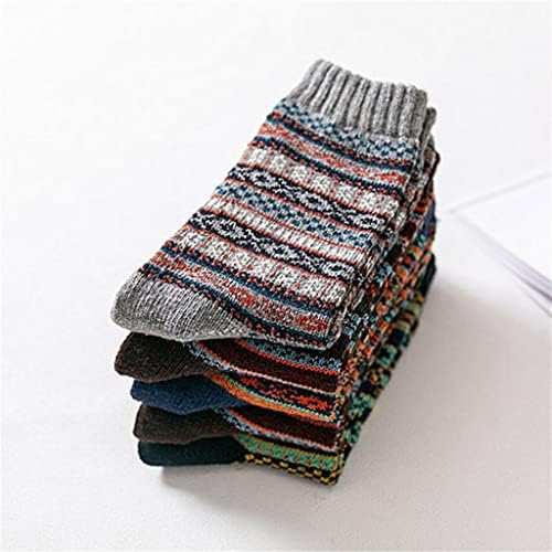SLATIOM Есенно-Зимни Мъжки Плътни чорапи в стил харадзюку, Модерни Ежедневни вълнени чорапи памук в Ретро стил, Зимни Чорапи (Цвят: A, размер: 39-45)