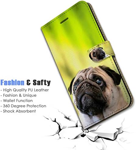за Samsung S21 FE, за Samsung Galaxy S21 FE 5G, Дизайнерски Калъф-портфейл с панти капак за телефон, A23062 Сладко Кученце Мопс 23062