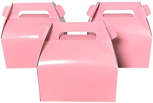 ОЩЕ ЕДНА Кутия за бонбони във формата на фронтон форми от 25 опаковки, Малки Подаръци, кутии за подаръци за сватба и рожден Ден, 6,2 x 3,5 x 3.5 инча (розов, 25)