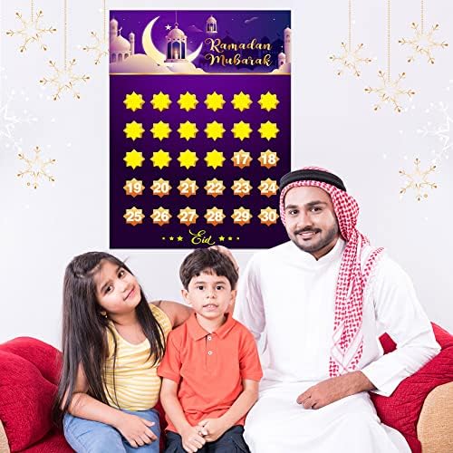 Занаятчийски Календар Рамадан към 2023 година, Календар за обратно броене Ейд Мубарак за деца, 30 Дни, Адвент-Календар