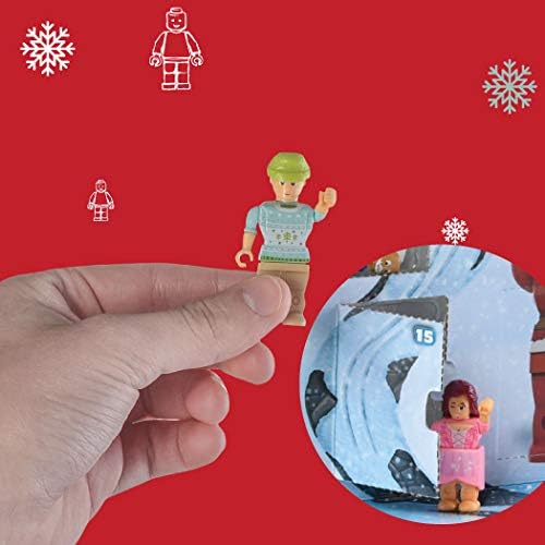 Коледен Адвент-Календар за деца с мини-Играчки фигурки, 24 Различни Коледни Фигурки - Сглобяеми Фигури-Изненада за деца,