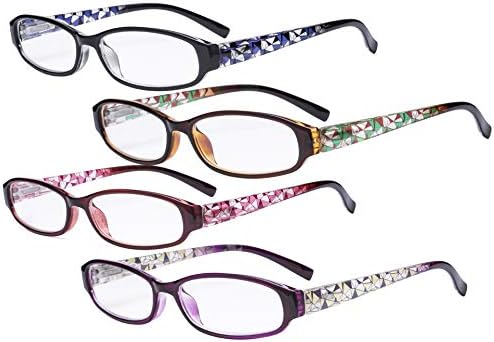 Eyekepper 4 Опаковки Женски Очила за четене с принтом - Женски Модни Малки Очила за четене за жени + 0.50