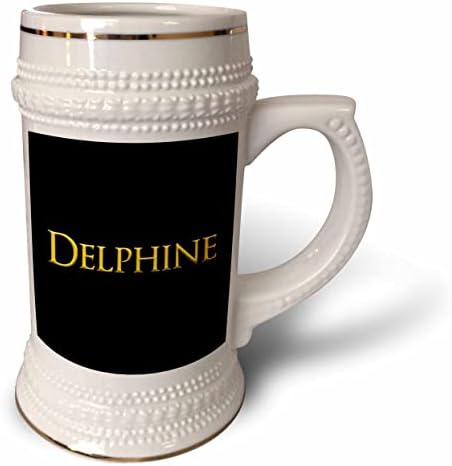 3дРоза Делфин популярно женско име в Америка. Жълт в черен подарък. - Чаша за стейна на 22 унция (stn-376076-1)