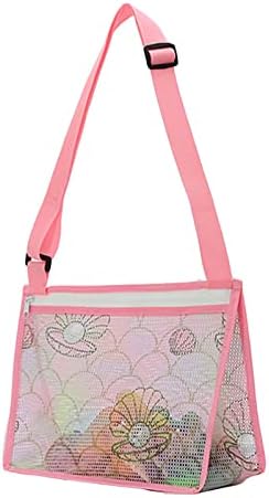 KUYY Нова детска плажна чанта с цип, с принтом, чанта-миди, Mesh bag-Месинджър, Детска чанта за детски играчки,