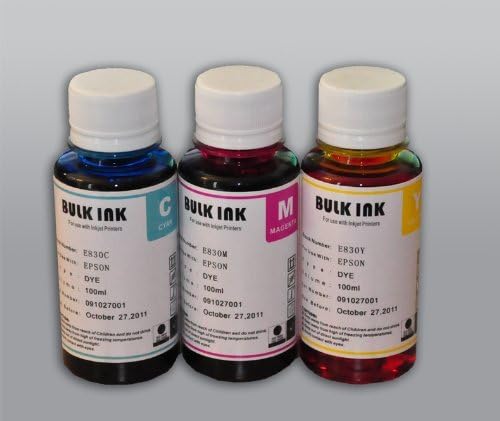 3 Флакона, за презареждане на цветни мастила за мастилено-струен печат премиум-клас от Ink Nova USA (циан, магента, жълто