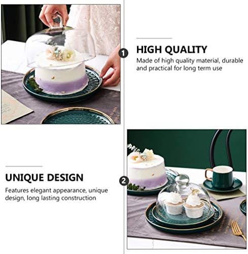 Мини-Тави за десерт Hemoton, 1 комплект, Поставка за торта с голям Стъклен купол, Мултифункционален Сервировочное ястие,