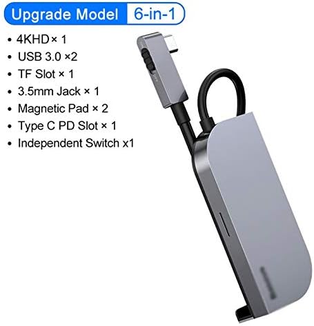 6 в 1 C USB Хъб тип C Хъб за 4K HD USB 3.0 Порт PD 3,5 мм Конектор USB-C USB hub Адаптер