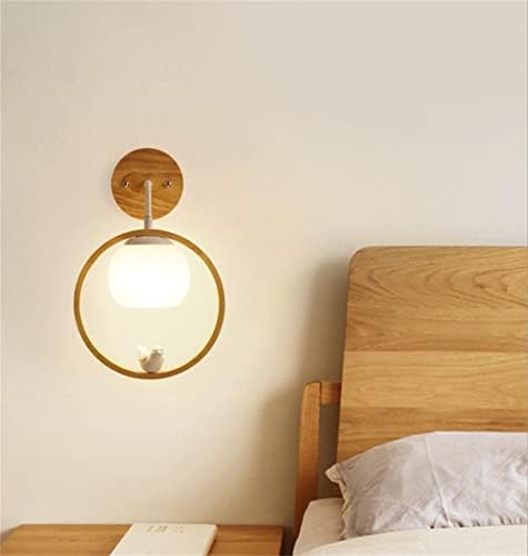 GRETD монтиран на стената лампа вход от дърво, със Стъклен Птица, Модерни аплици, прикроватное осветление, Японски, Лампа за спални, скандинавски декор (Цвят: бял, разм?