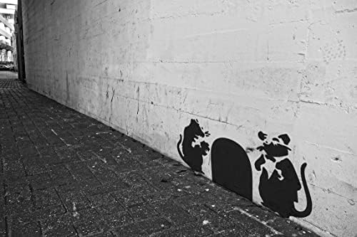 Шаблони Banksy Doormen Плъхове за рисуване - за многократна употреба 14-мм Шаблони от mylar Лазерно рязане - Шаблон за Стенопис в художествената живопис, Шаблони за изготвяне