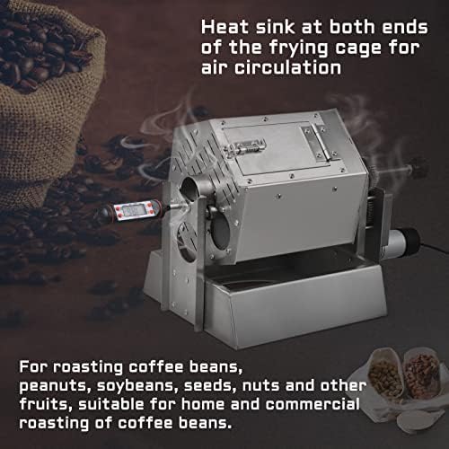 ICZW Електрическа Машина За Печене на Кафе на Зърна Газова Фурна За Печене на Кафе на Зърна Барабанни Тип от Неръждаема Стомана за Домашна и комерсиална употреба 3,4 Л