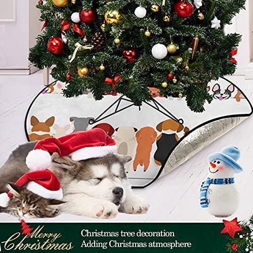 visesunny Стоящи Малко Куче Коледно Дърво Подложка за Празнични партита Украса на Фермерска Къща Голяма Поставка за Дърво