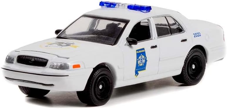 Greenlight 30351 Hot Pursuit - 2008 Interceptor полицията Корона Виктория - на 75-годишнината на полицията на щата Алабама (FOP) (Ексклузивно хоби), хвърли под налягане в мащаб 1/64