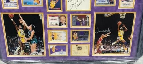 Колаж От Фотокарточек велики играчи Лейкърс С Автографи на Чембърлейн Кобе Шака Мэджика - Снимки на НБА с автограф