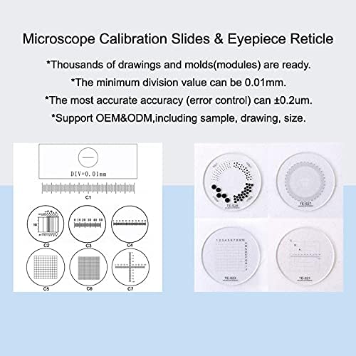 Обзавеждане за лабораторен микроскоп DIV 0,5 ММ C5 Скала на стойностите на клетки на окото Микрометър Микроскоп с Аксесоари за микроскоп (Цвят: 1БР Диаметър 28 мм)