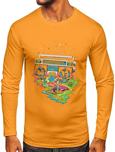 XXBR Мъжка Тениска с дълъг ръкав, Есенна Приталенная тениска със Забавна радио-Космически принтом, Тениски