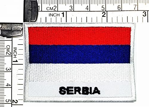 Салфетки Плюс 3шт. 1.7X2.6 инча. Нашивка с Флага на Сърбия, Тактически Военен Флаг, Бродирани Ленти, Етикети с Флага на Страната,