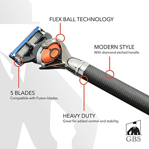 Стилен мъжки прецизна бръснач за бръснене G. B. S с технология Flex Топка Pivot Топка Бръснач с дълга дръжка за дома, за