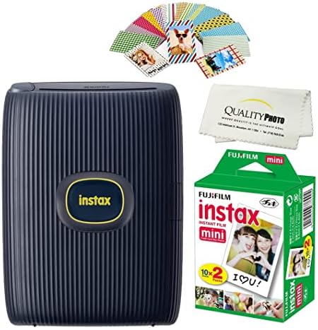 Принтер за смартфони Fujifilm Instax Mini Линк 2 плюс 20 опаковки филми Instax Mini. Плюс стикери. Подарък универсална кърпа от микрофибър нежно-розов цвят.