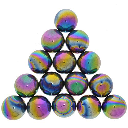 Материали Fantasia: 10 броя светещи магнитни кръгове от гематита с размери 1 инч - Обемни феритни магнити за