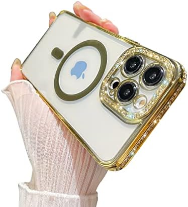 Филмът е Съвместима с калъф Magsafe за iPhone 14 за жените, Магнитна капачка със защита на обектива на камерата, украсена
