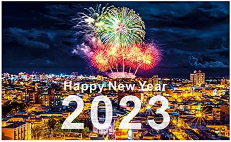 70,8x43 Инча Банер с Нова Година, на Фона на Новия 2023 г., Цветни Фойерверки, Фон за Снимки, Реквизит за Снимки,