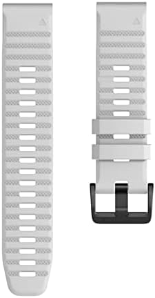 BNEGUV Силикон смарт каишка за часовник Garmin Fenix 7 7X7S 6X6 Pro 5X5 Plus 3HR Easy Fit Быстросъемные гривни 20 26 22 мм (Цвят: бял, Размер: Ширина 26 мм)