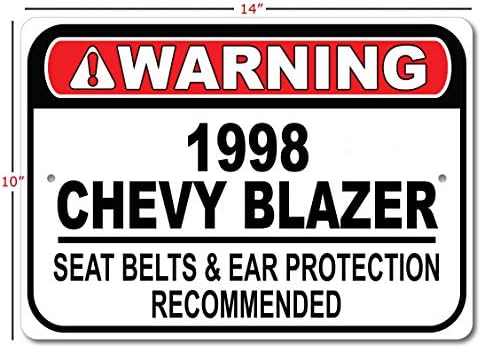 1998 98 Знак Препоръчва колан Chevy Blazer за бърза езда, Метален Знак на Гаража, монтиран на стената Декор, Авто знак на GM