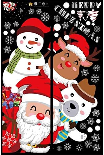 N-Маркови Коледни Стикери За Стена, PVC Дядо Коледа, Снежен човек Коледно Дърво Стенни Художествени Етикети Декоративни