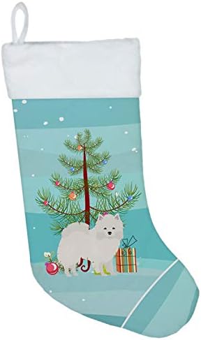 Carolin's Treasures CK3441CS Американската Эскимосская Коледно Дърво, Коледни Чорапи, Окачени Чорапи За Камината, Коледен