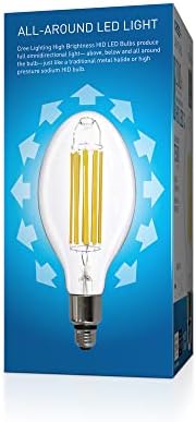 Led крушка Cree Lighting ED37-75L-850-UNV-MOGE26 HID, Ненасочена Стъклена лампа с нажежаема Жичка 5000 До, работа на смени 200 W + 7500 Лумена, Дневна светлина, 1 опаковка