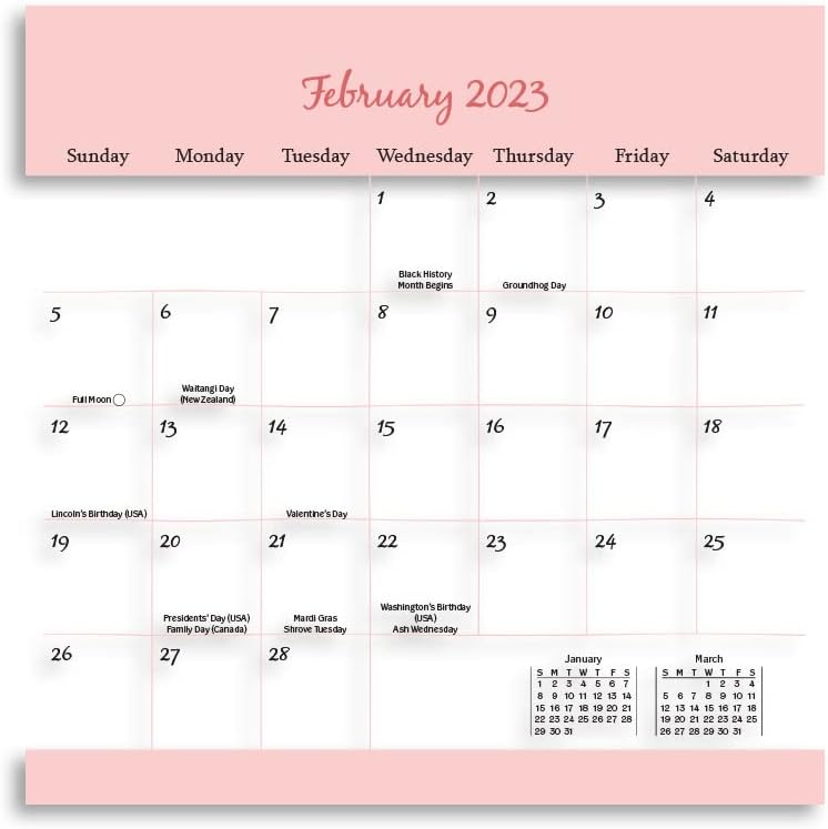 Висящ стенен календар за 2023 година Сестри заедно по-силни 7,5 х 7,5 см, Календар за 12 месеца от Хедър Стиллуфсен