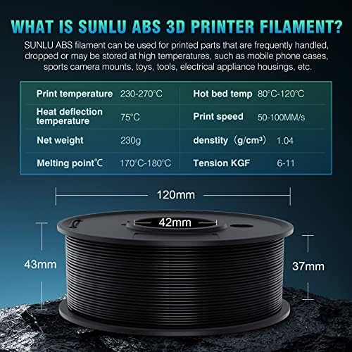 Комплект направления за 3D-принтер Multicolor, Конци SUNLU 1,75 мм ABS, Здрав ABS 1,84 кг, Макара 0,23 кг, 8 опаковки,