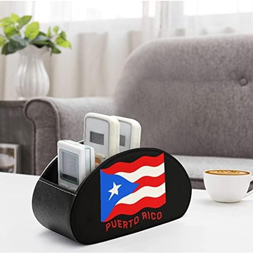 Флаг Пуерто Рико Дистанционно Управление На Телевизор Кутия За Съхранение Органайзер С 5 Отделения За Работния Плот Спалня