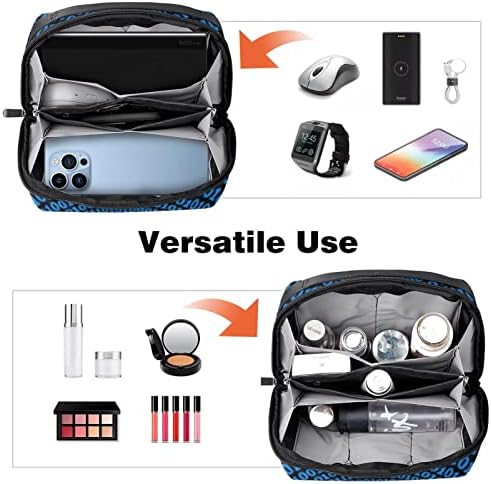 Калъф за носене, чанта, USB-кабел, органайзер, джобен аксесоар, портфейл с цип, компютърен двоичен код, забавен, черен,