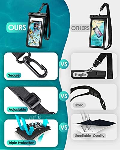 Универсален водоустойчив калъф Hiearcool, Водоустойчива чанта за мобилен телефон, Съвместима с iPhone 13 12 11 Pro Max XS Max XR X 8 7 Samsung Galaxy s10/s9 Google Pixel 2 HTC до 7.0 , IPX8, суха чанта за моби?